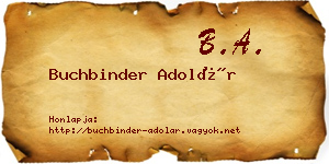 Buchbinder Adolár névjegykártya
